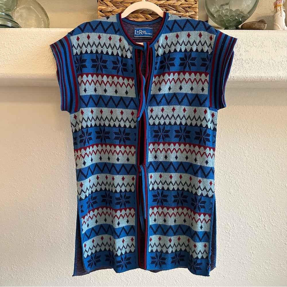 Vintage Nordic Knit Long Line Cardigan